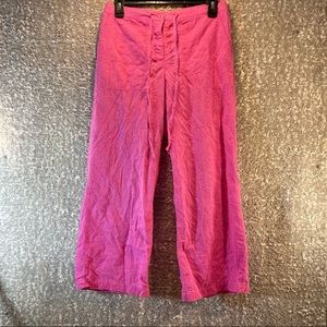 Lilly Pulitzer Women's Pink Capri Pants SZ Medium Vintage Cotton Embroided